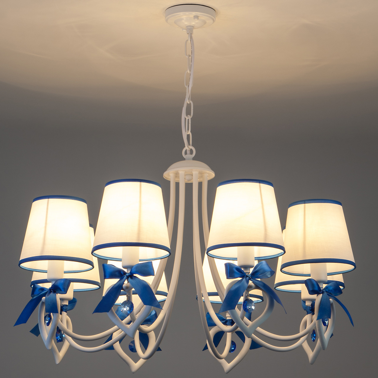 Подвесная люстра Eurosvet Terry 60066/8 белый/синий