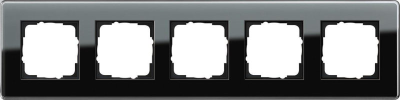 Рамка 5-постовая Gira Esprit C черное стекло 0215505