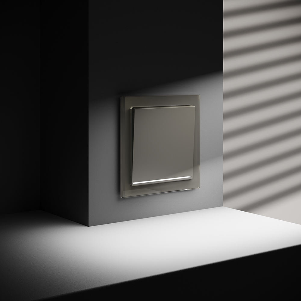 Выключатель одноклавишный с подсветкой Voltum S70 VLS010204 (шелк)