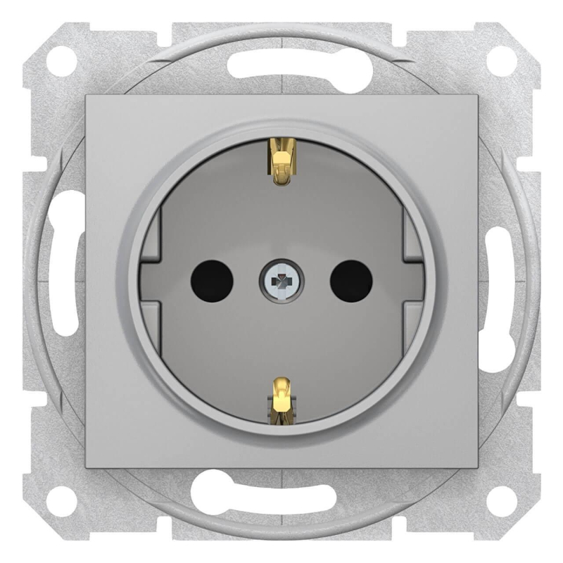 Розетка Schneider Electric Sedna с з/к со шторками 16A 250V SDN3001760