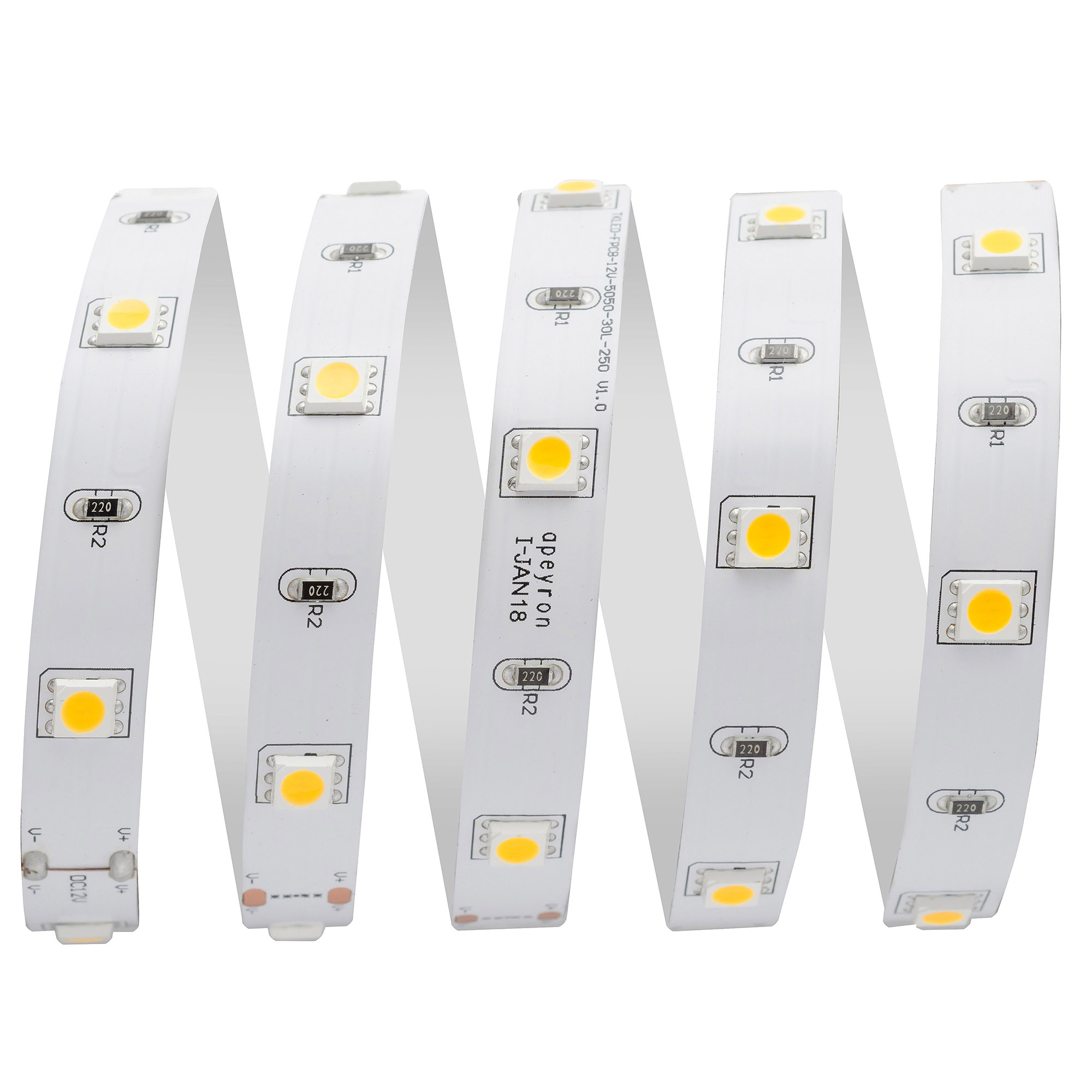 Светодиодная лента Apeyron 12В СТ 7,2Вт/м smd5050 30д/м IP20 360Лм/м 5м 4000К 00-149