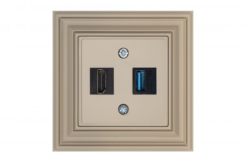 Розетка HDMI USB Liregus Retro 29-140