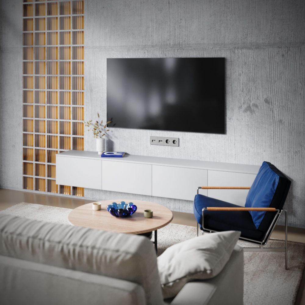 Розетка телевизионная встраиваемая Voltum S70 TV+RJ45 кат. 6, (кашемир) VLS060703