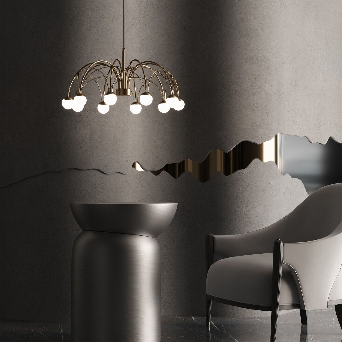 Подвесная люстра Eurosvet Ragno 90030/10 LED золото a069298