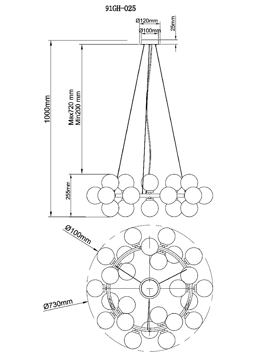 Подвесная люстра Garda Decor 91GH-025