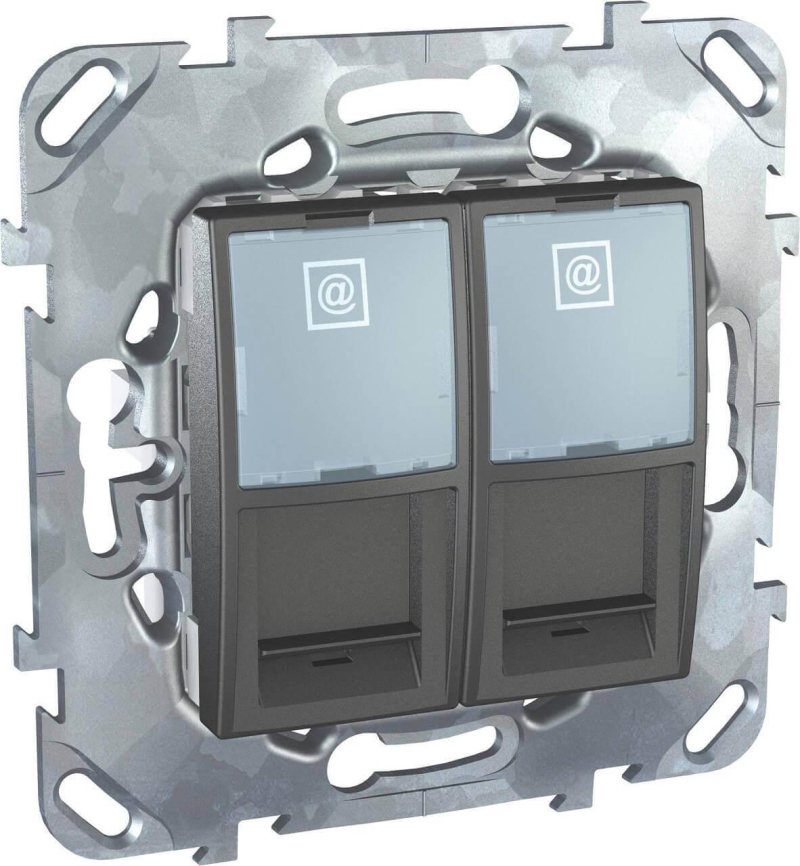 Розетка компьютерная 2хRJ45 Schneider Electric Unica MGU5.2020.12ZD