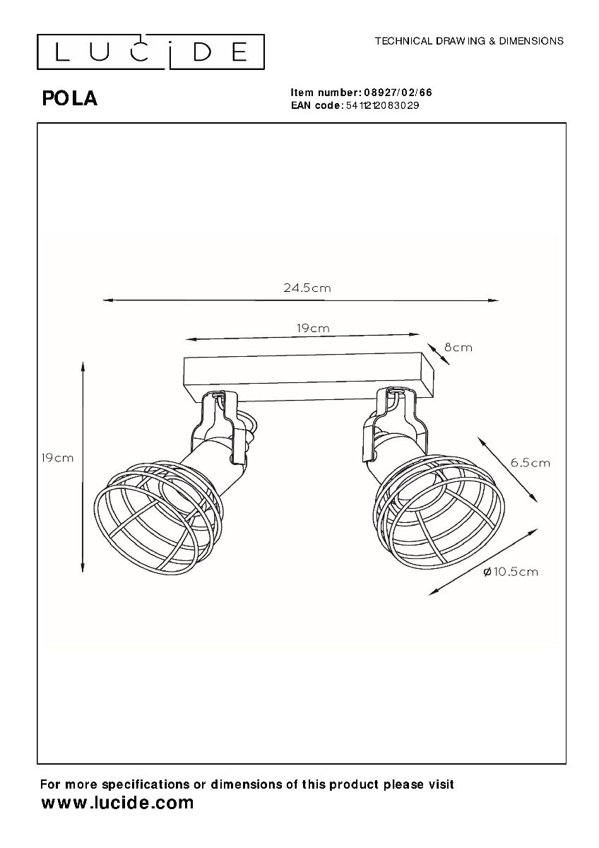 Спот Lucide Paulien 08927/02/66