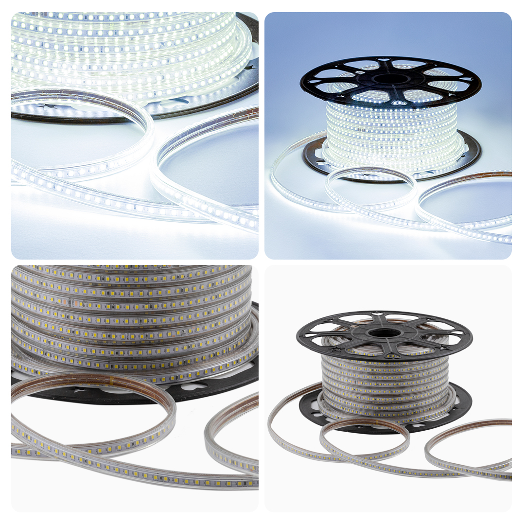 Светодиодная лента OGM Эконом 220В 2835 7Вт/м 6500К 50м IP65 O17-09