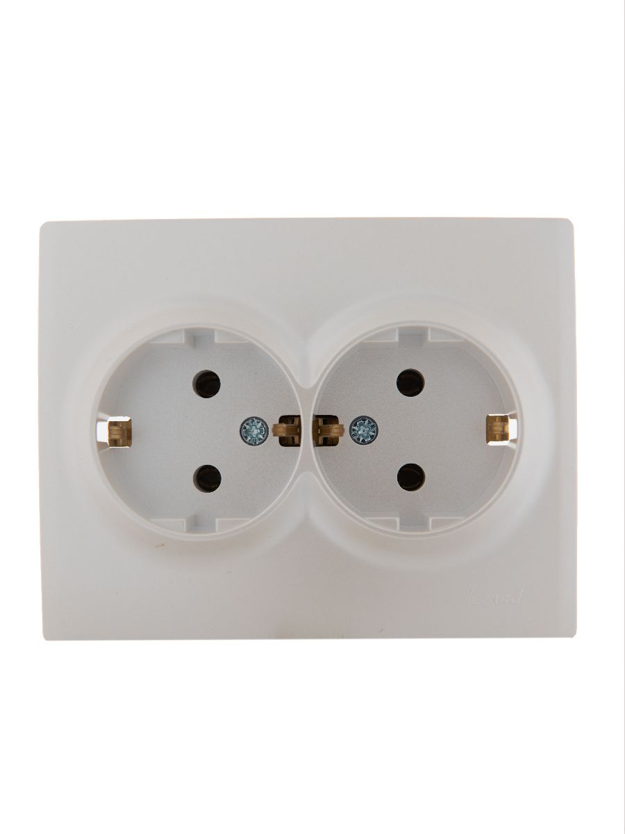 Розетка двойная с/з Lezard Karina 707-3000-127B