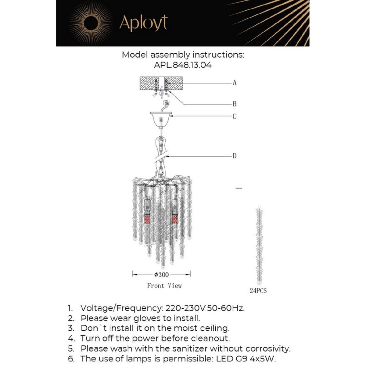 Подвесной светильник Aployt Paulina APL.848.13.04