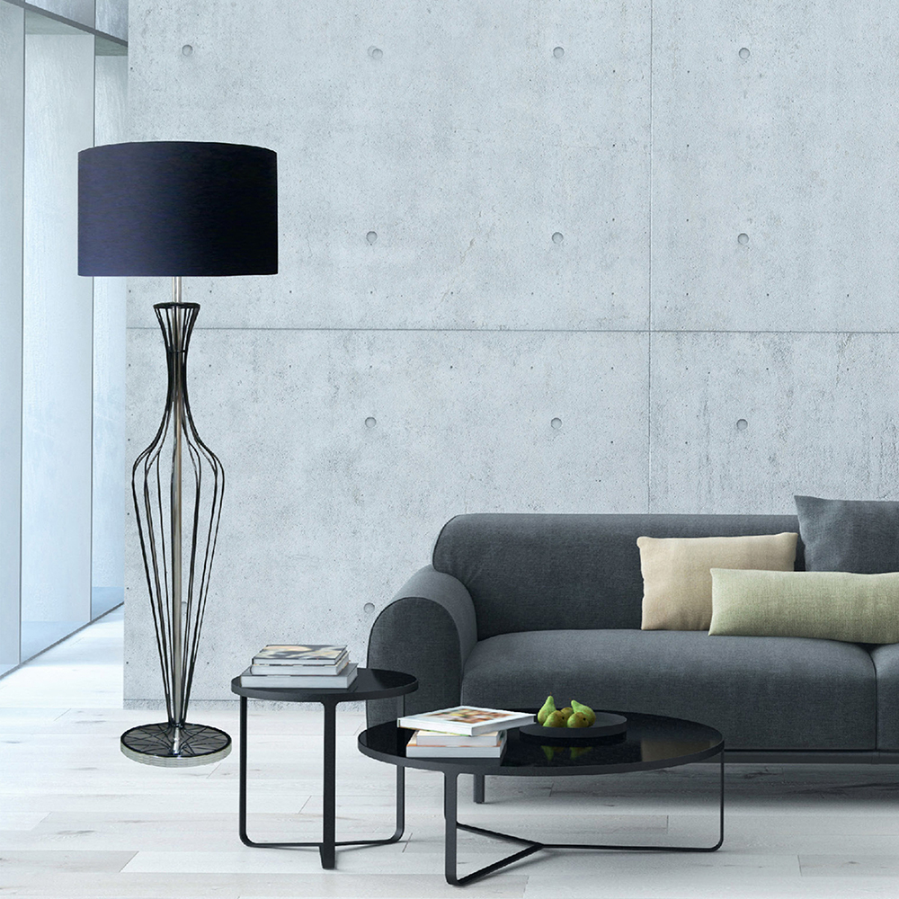 Торшер Zumaline HUGO TS-120630F-BK