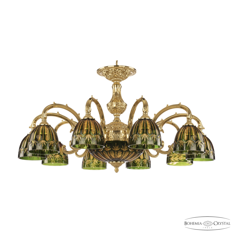 Подвесная люстра Bohemia Ivele Crystal Verona 72209P/10/250 G P1 D Amber-Green/H-1I