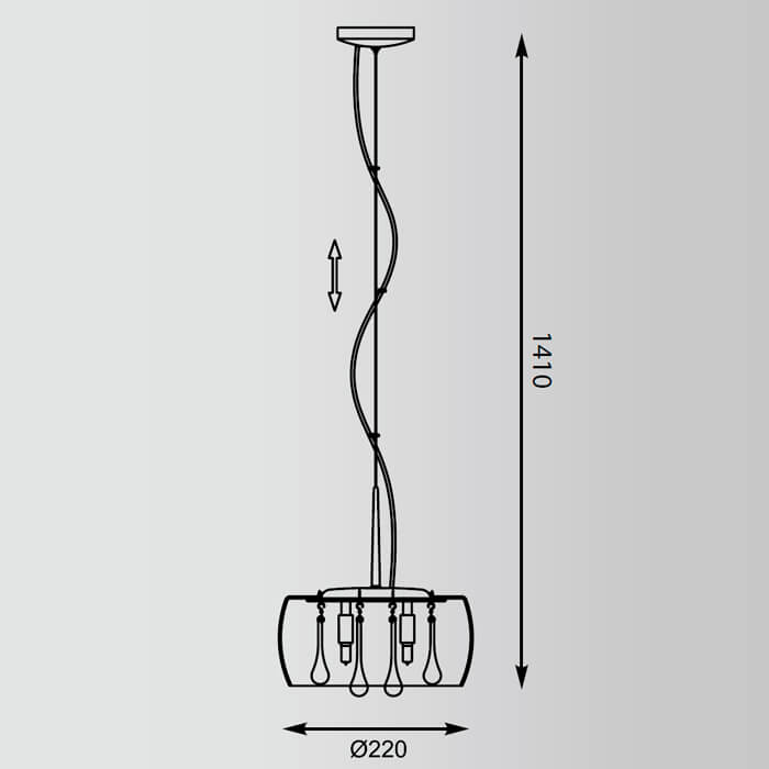 Подвесная люстра  Zumaline RAIN P0076-01D-F4K9