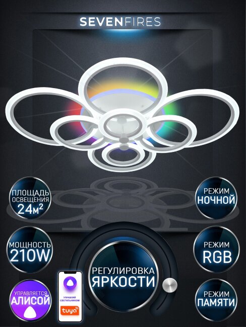 Потолочная люстра Seven Fires Marton SF7104/9C-WT-RGB
