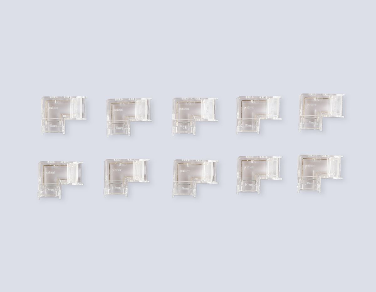 Соединитель угловой Ambrella Light Illumination COB 12/24V для лент 10mm (2 конт.) (10шт. в комплекте) GS6861
