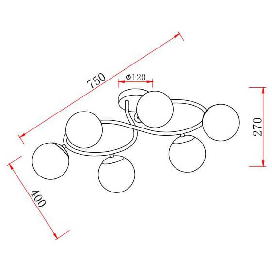 Потолочная люстра Rivoli Ago 3070-306 Б0047299