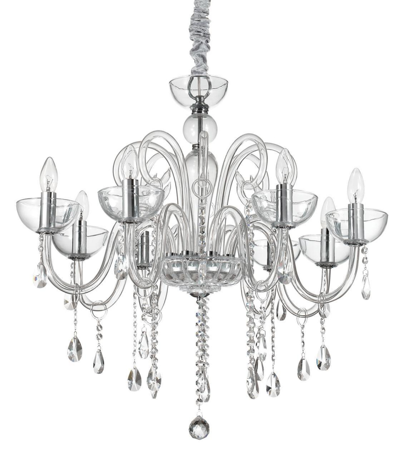 Подвесная люстра Ideal Lux Canaletto SP8 Trasparente 027630