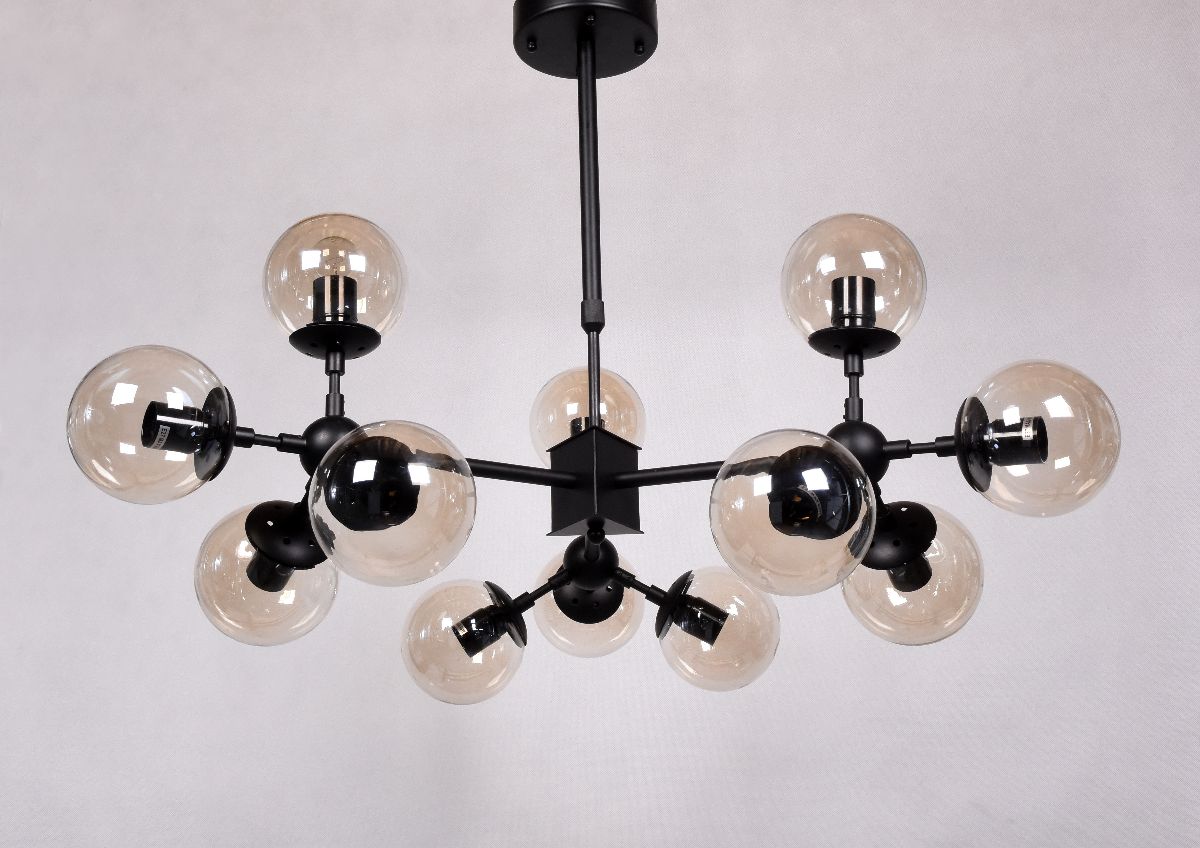 Люстра на штанге Lumina Deco Zodiak LDP 160-12 BK+TEA