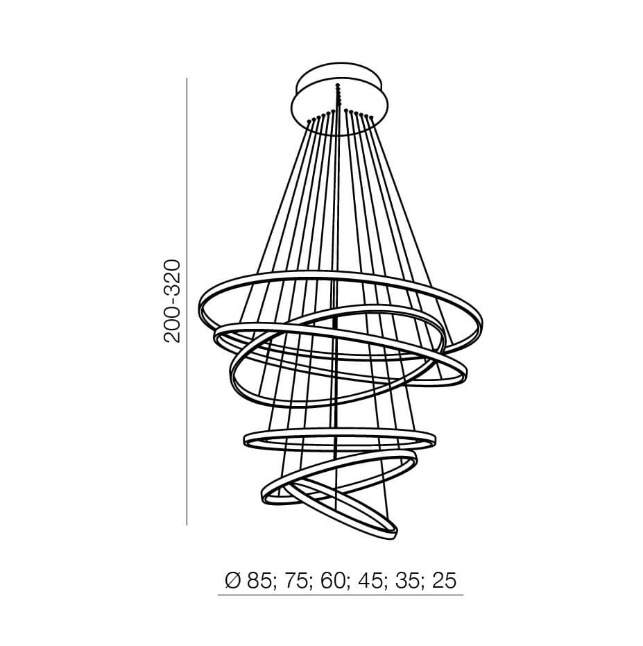 Подвесная люстра Azzardo Wheel 6 Long Dimm AZ2921