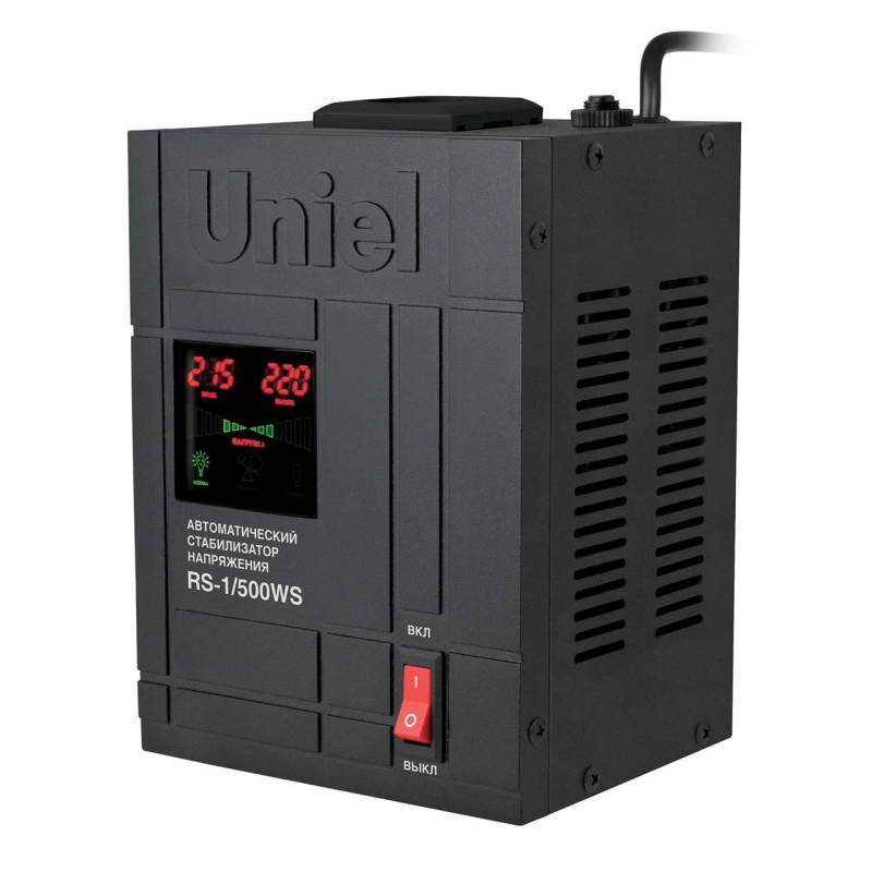 Стабилизатор напряжения (07378) Uniel 500ВА RS-1/500WS