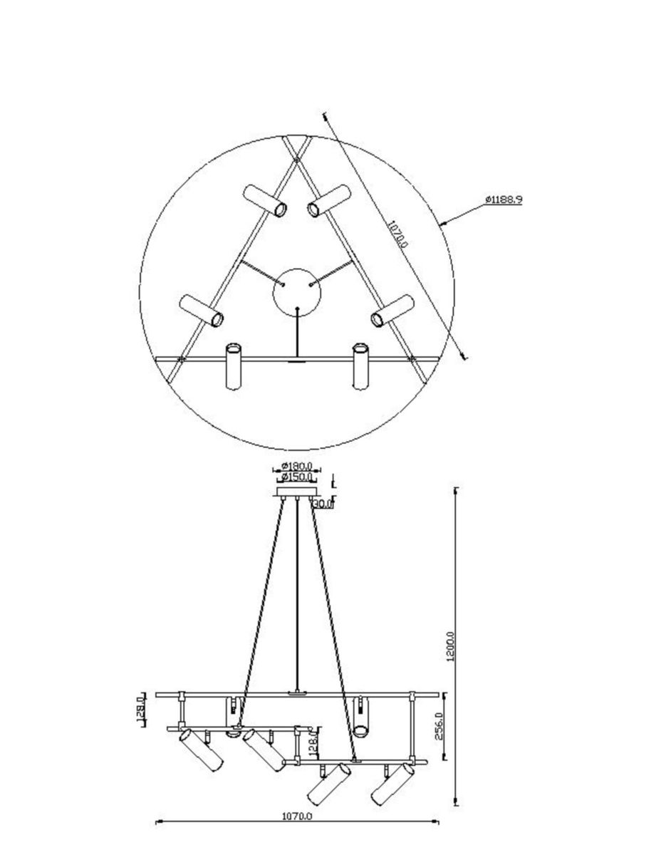 Подвесная люстра Maytoni Technical Rami MOD128PL-06WB