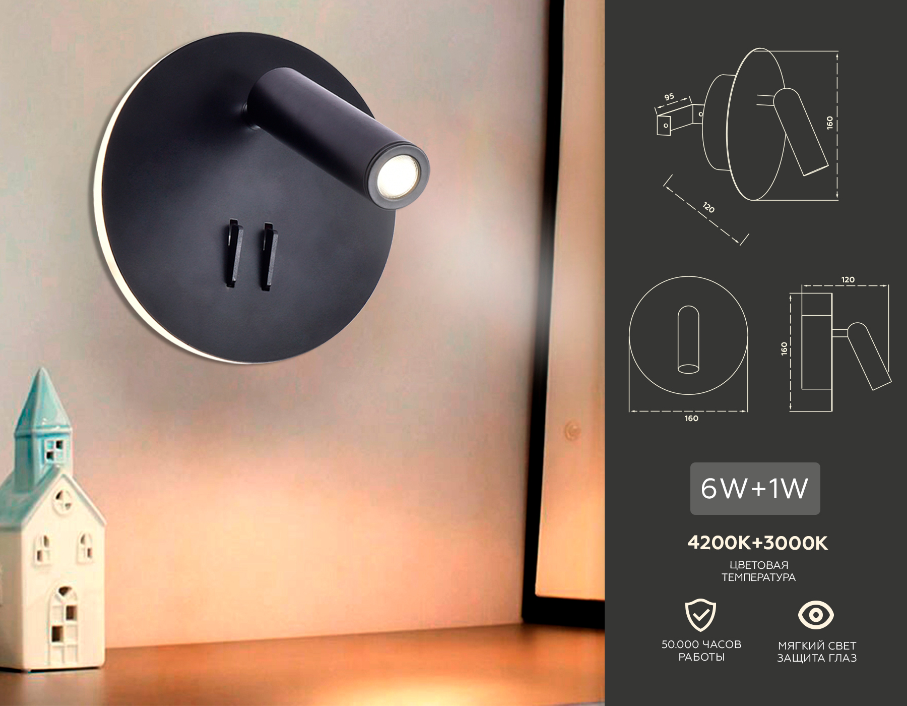 Настенный светодиодный светильник Ambrella Light Wallers FW252