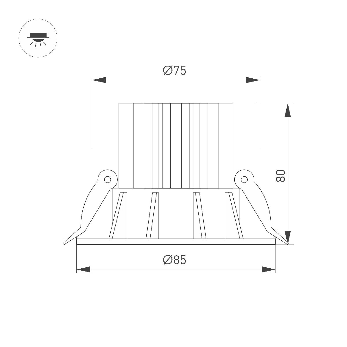 Встраиваемый светильник Arlight MS-ATOLL-BUILT-R86-10W Day4000 (BK, 36 deg, 230V) 044614