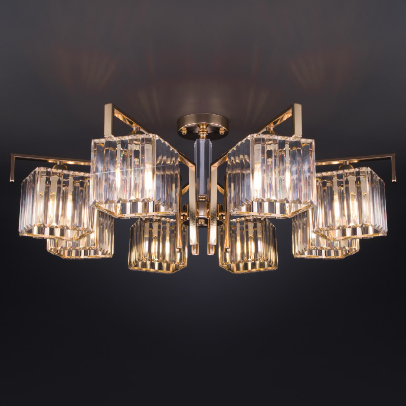 Потолочная люстра Eurosvet April 10117/8 золото/прозрачный хрусталь Strotskis