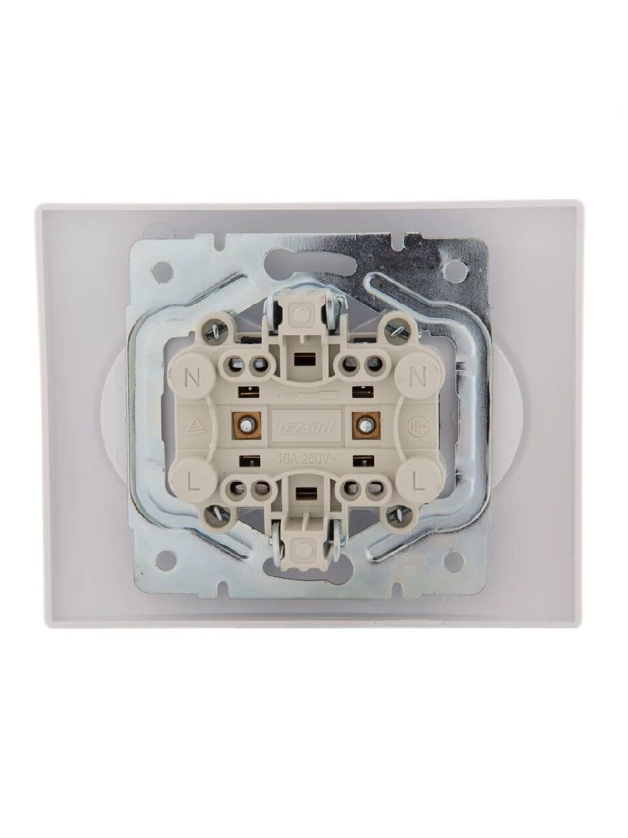 Розетка двойная б/з Lezard Karina 707-0200-128B