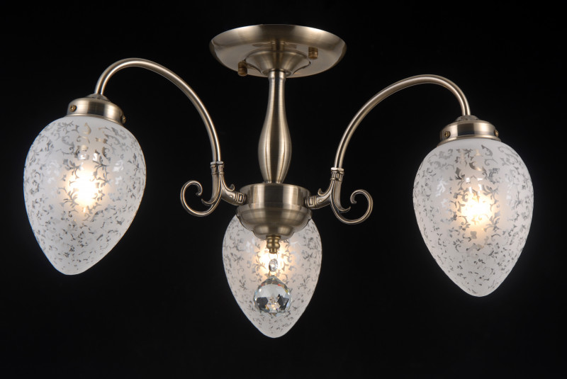 Люстра на штанге Natali Kovaltseva ZARAGOZA 81050-3C ANTIQUE BRASS