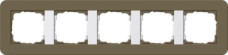 Рамка 5-постовая Gira E3 дымчатый/белый глянцевый 0215416