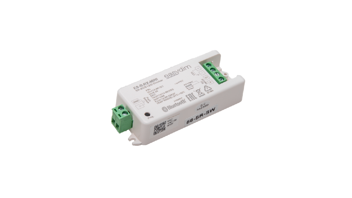 Приемник-контроллер одноканальный SWG ES-B-RX-MINI 12-36В RF+Bluetooth 00-00008775