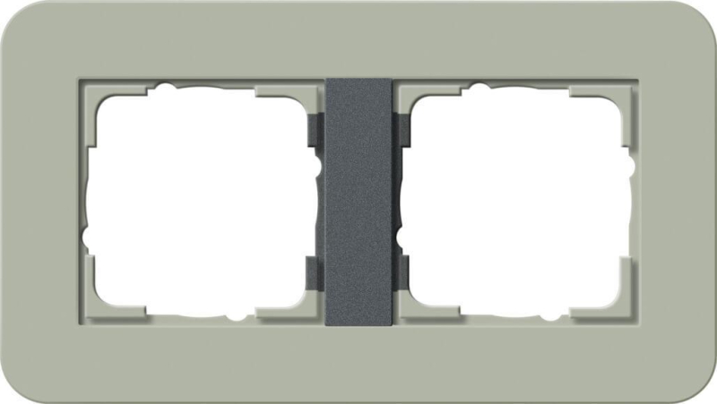 Рамка 2-постовая Gira E3 серо-зеленый/антрацит 0212425