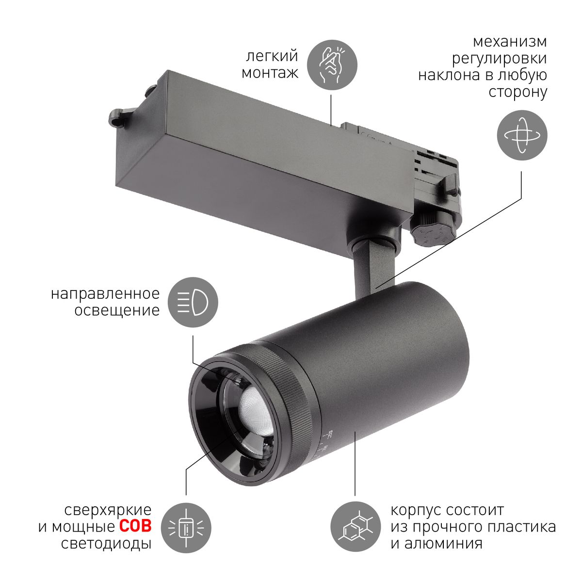 Трековый светильник ЭРА STR-30-99-40K-B30 Б0049791