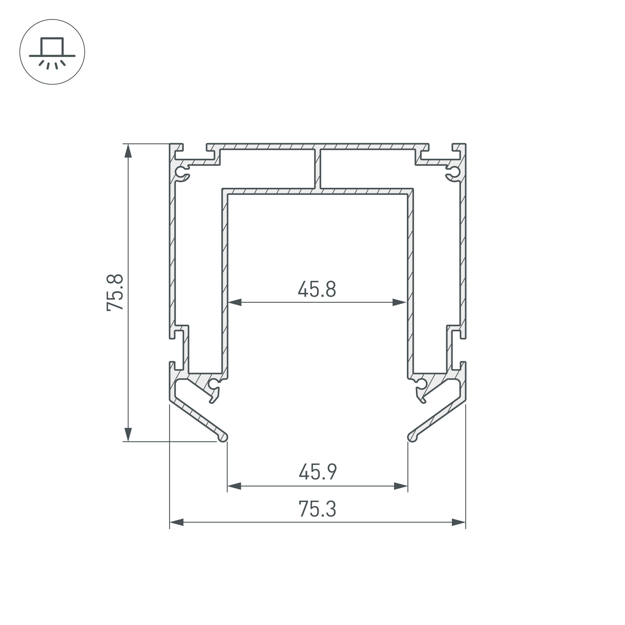 Алюминиевый профиль-держатель Arlight Mag-Stretch-45-2000 032752(2)