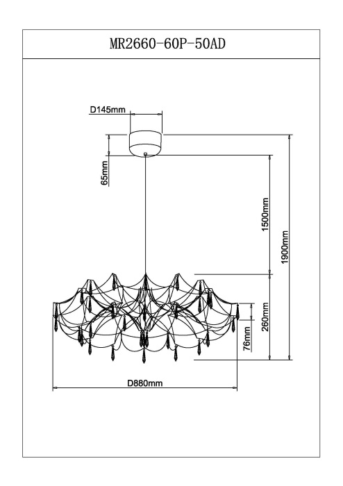 Подвесная люстра Myfar Ersilia MR2660-60P-50AD