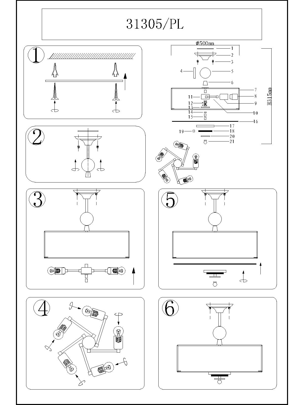 Потолочный светильник Newport 31305/PL М0057112