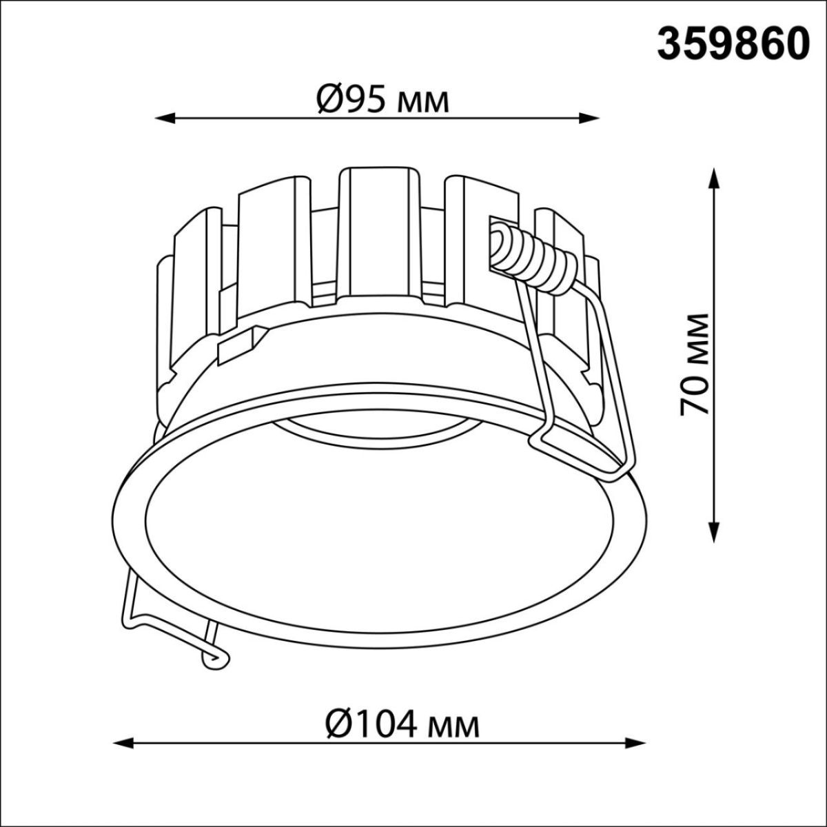 Встраиваемый светильник с переключателем цветовой температуры и угла рассеивания Novotech Wir Solis 359860