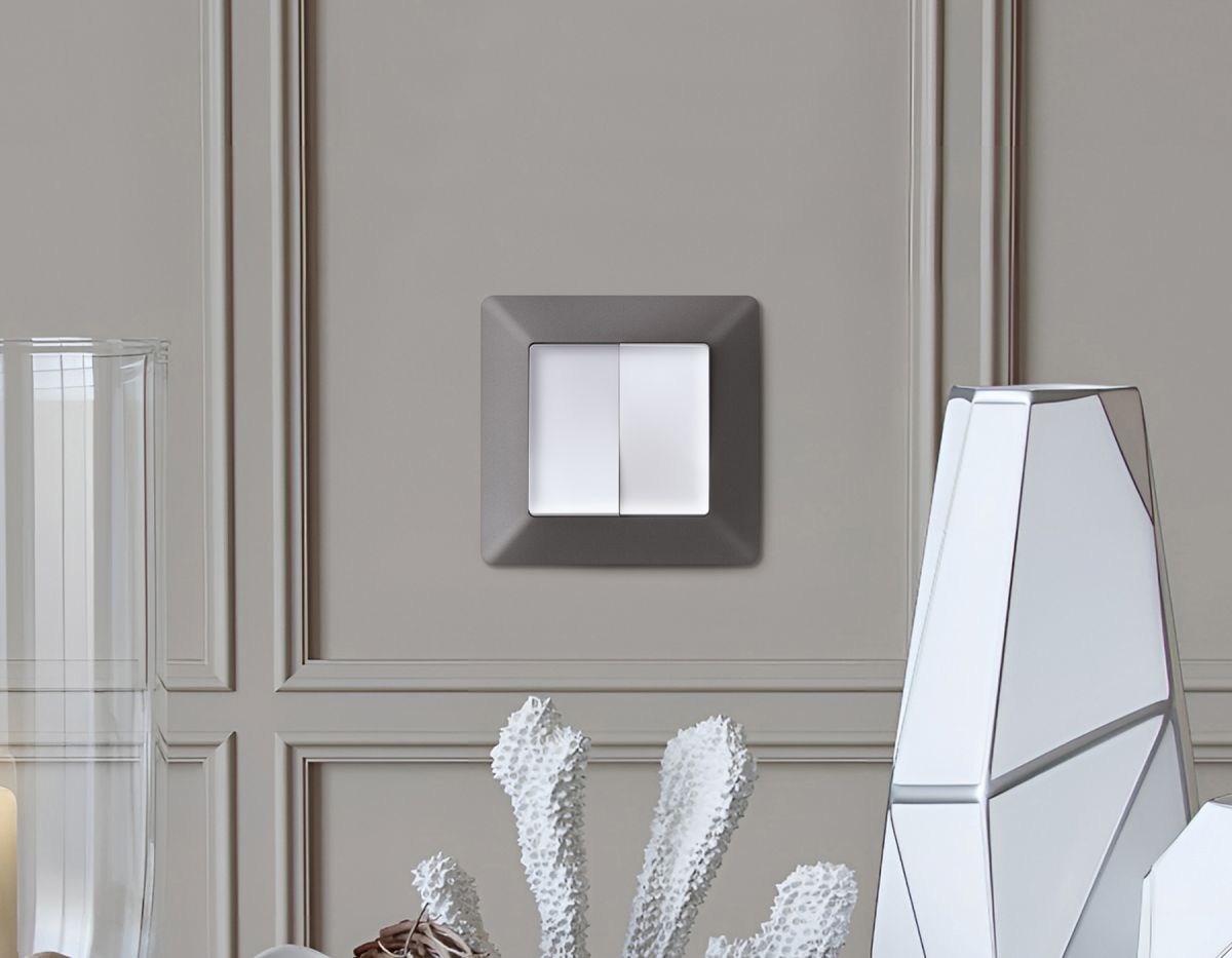 Комплект механизма 2-клавишного перекрестного выключателя 10A-250V Alfa Белый матовый Quant Ambrella Volt MA123030 (AP1230, VM125)