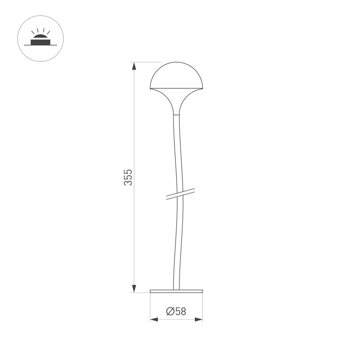 Ландшафтный светильник наземный Arlight KT-MUCENA-BOLL-A-H350-1W Warm3000 (WH, 85 deg, 24V) 050669