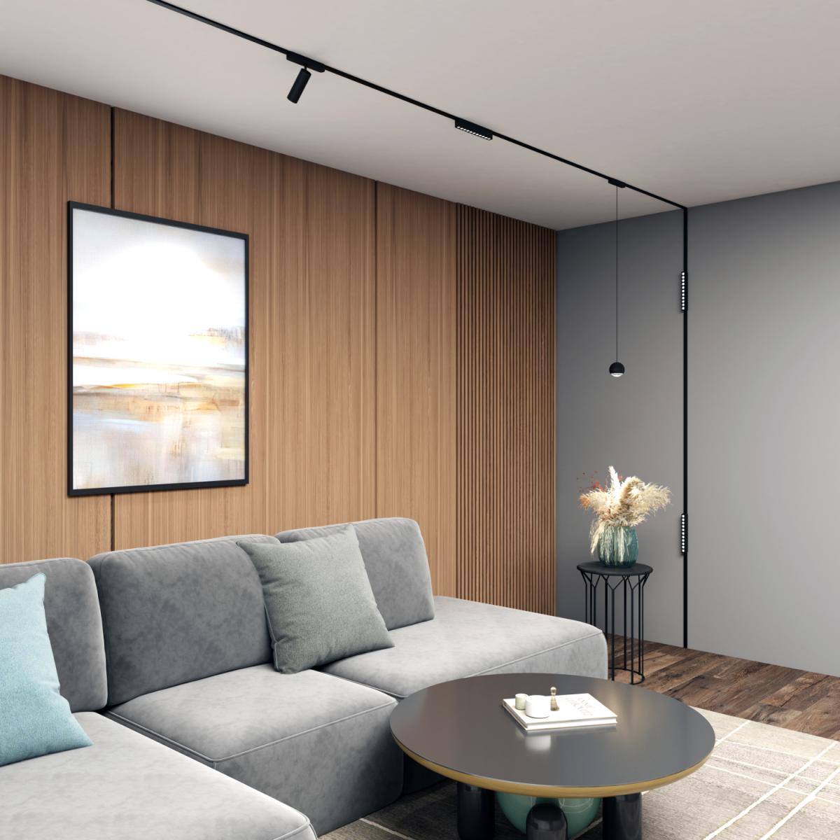 Трековый магнитный однофазный светильник Denkirs Air grill DK5365-BK