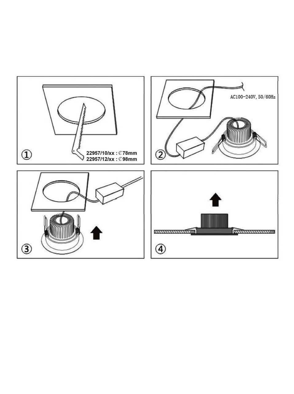 Встраиваемый светодиодный светильник Lucide Cimic-Led 22957/10/12