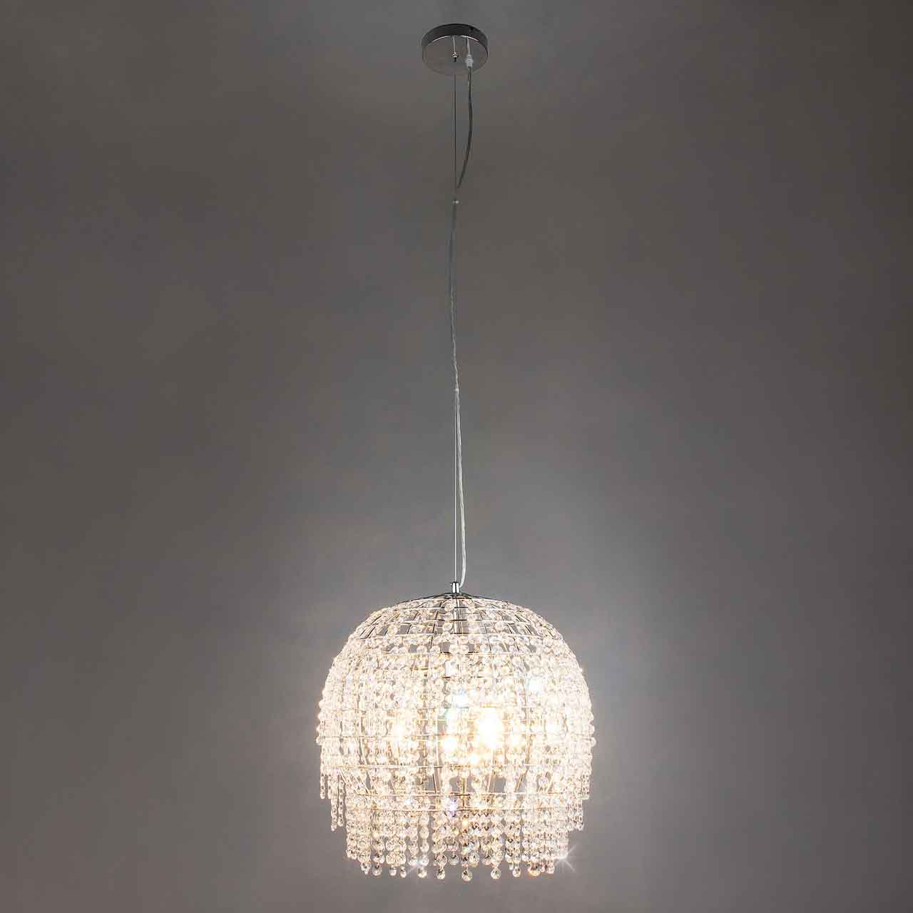 Подвесная люстра Eurosvet Oliver 10091/3 хром/прозрачный хрусталь Strotskis