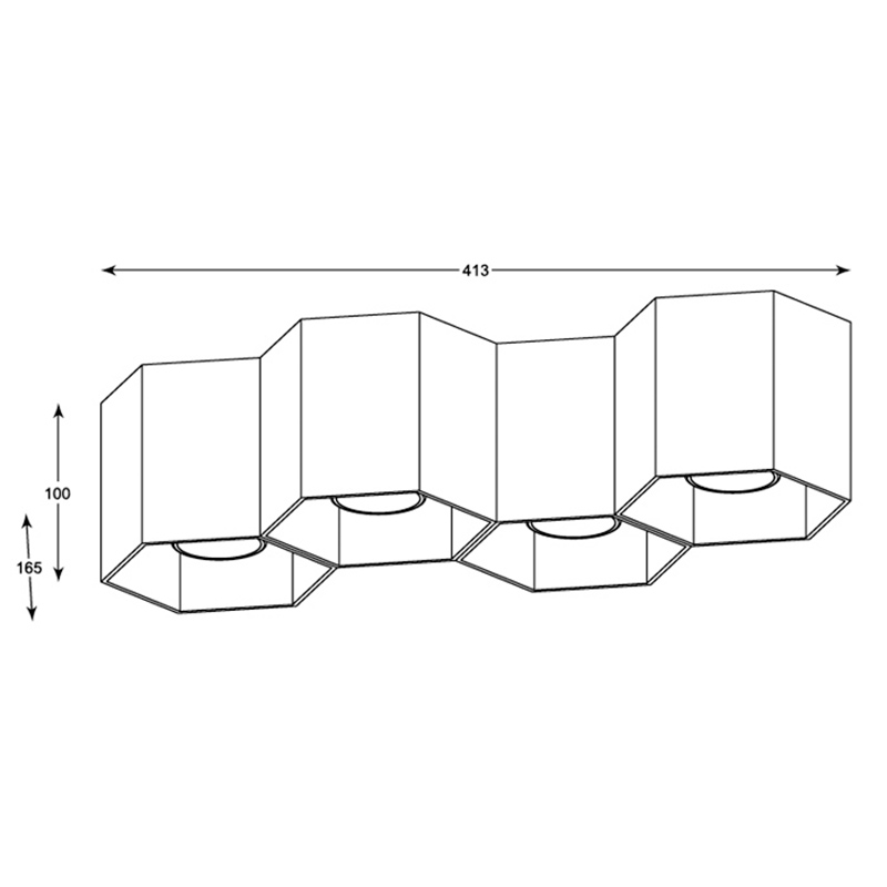 Потолочный светильник Zumaline POLYGON CL 4 20037-WH