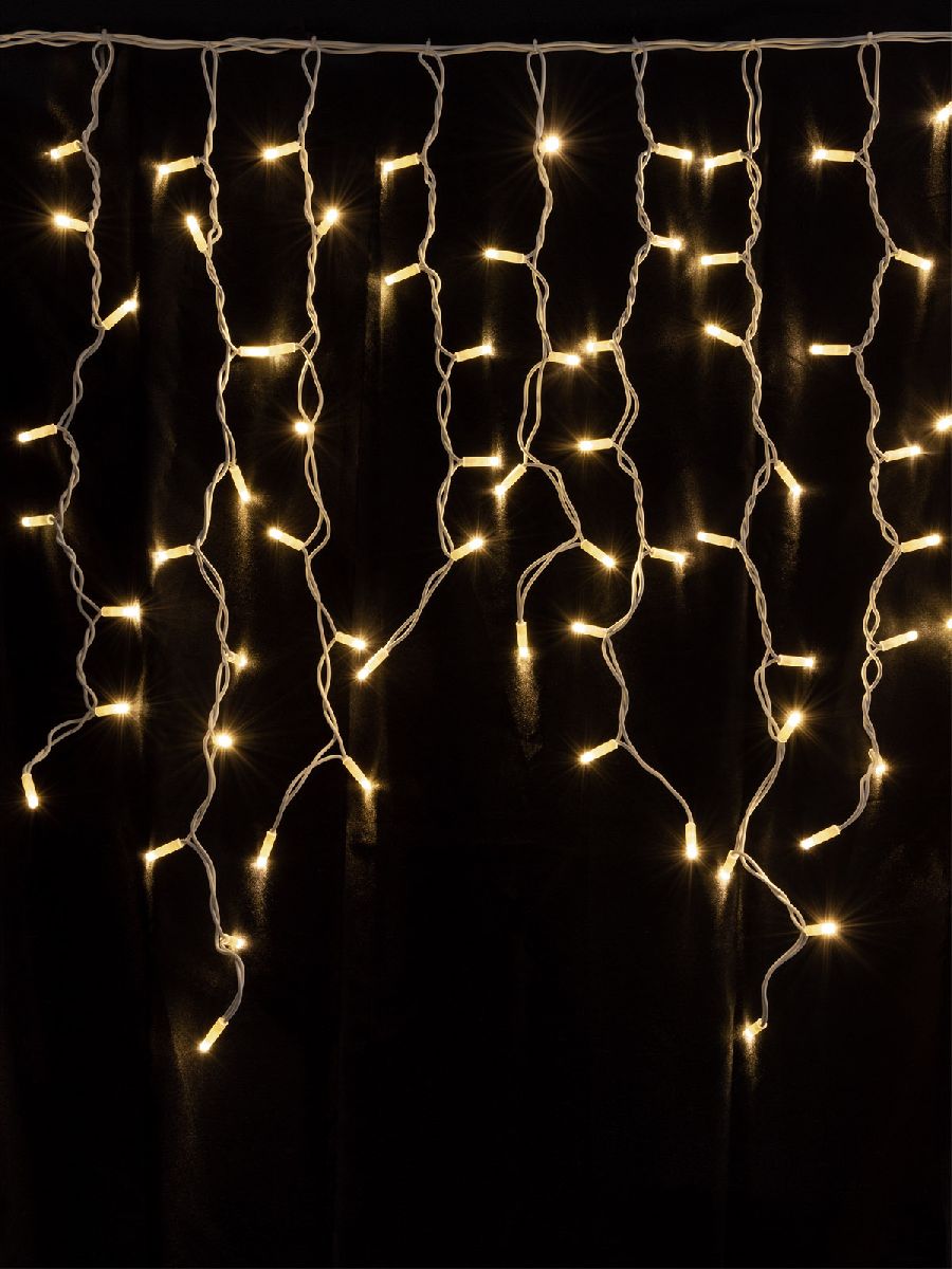 Уличная светодиодная гирлянда TDM Electric Бахрома 220V теплый белый без мерцания SQ0361-0044