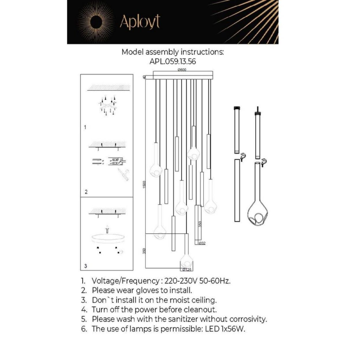 Каскадная люстра Aployt Silveyn APL.059.13.56