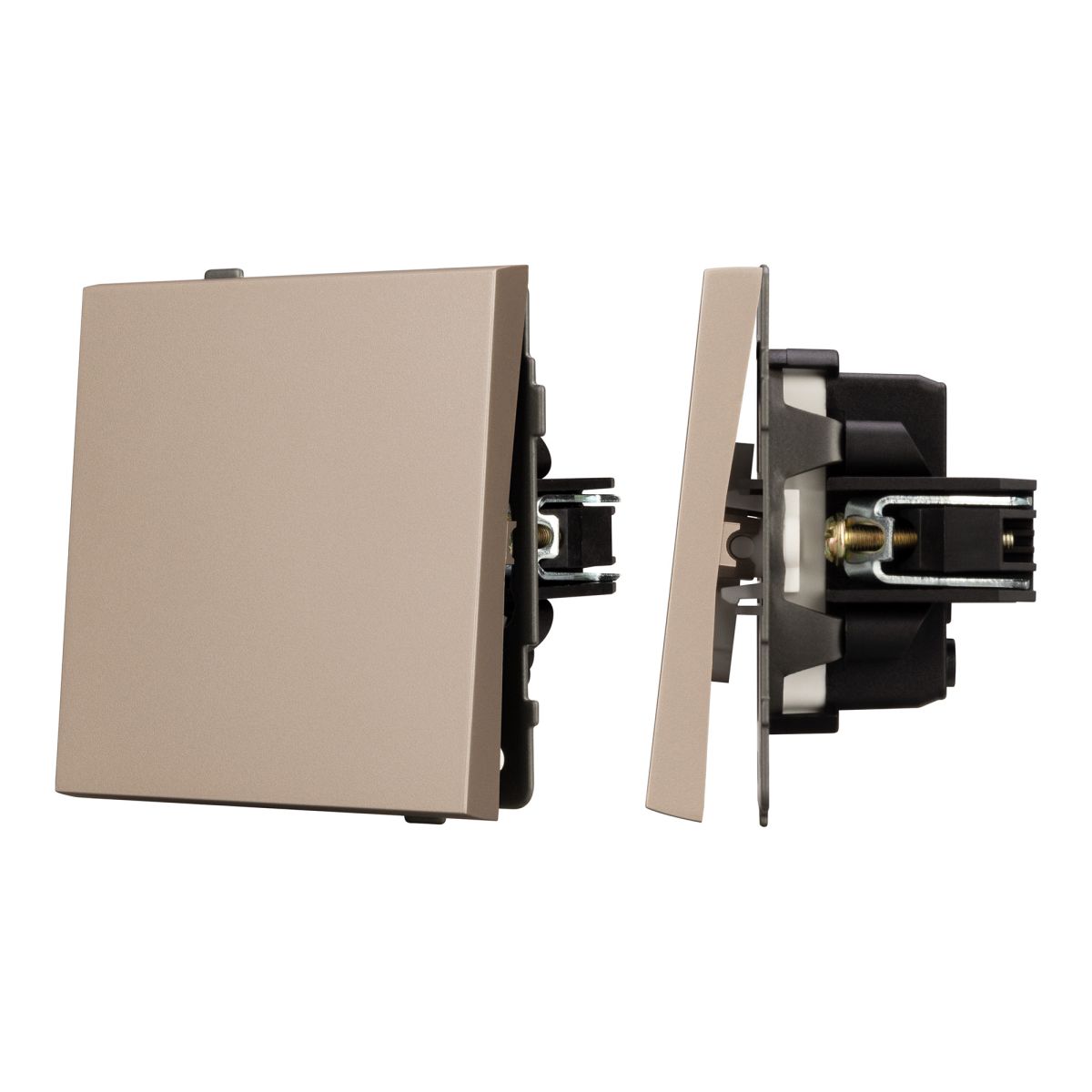 Механизм выключателя одноклавишный перекрёстный Arlight SWT-TENDO-MKX1-PL-GD (230V, 10A) 054057