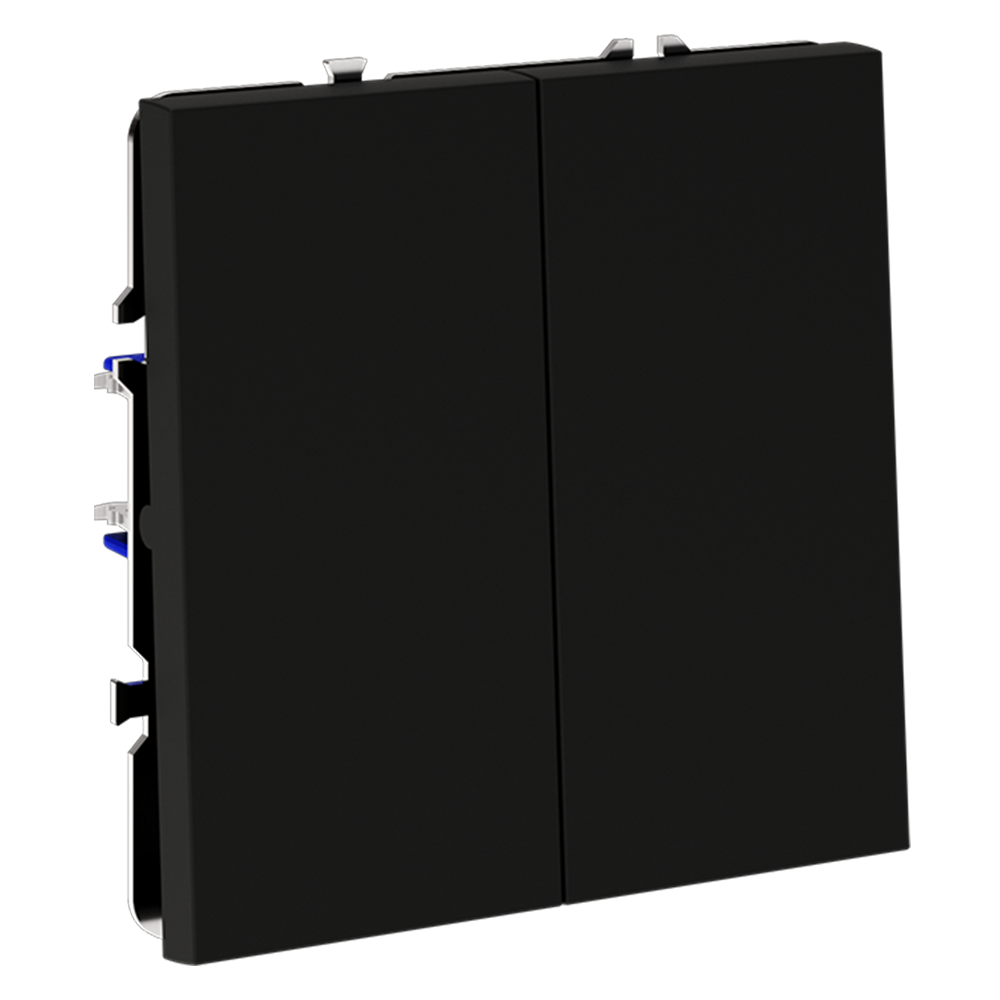 Выключатель с самовозвратом двухклавишный Voltum S70 VLS020608 (черный матовый)