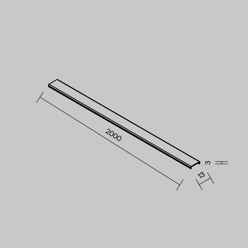 Рассеиватель для низкпрофильного накладного шинопровода Maytoni Technical TRAMN034DC-2W