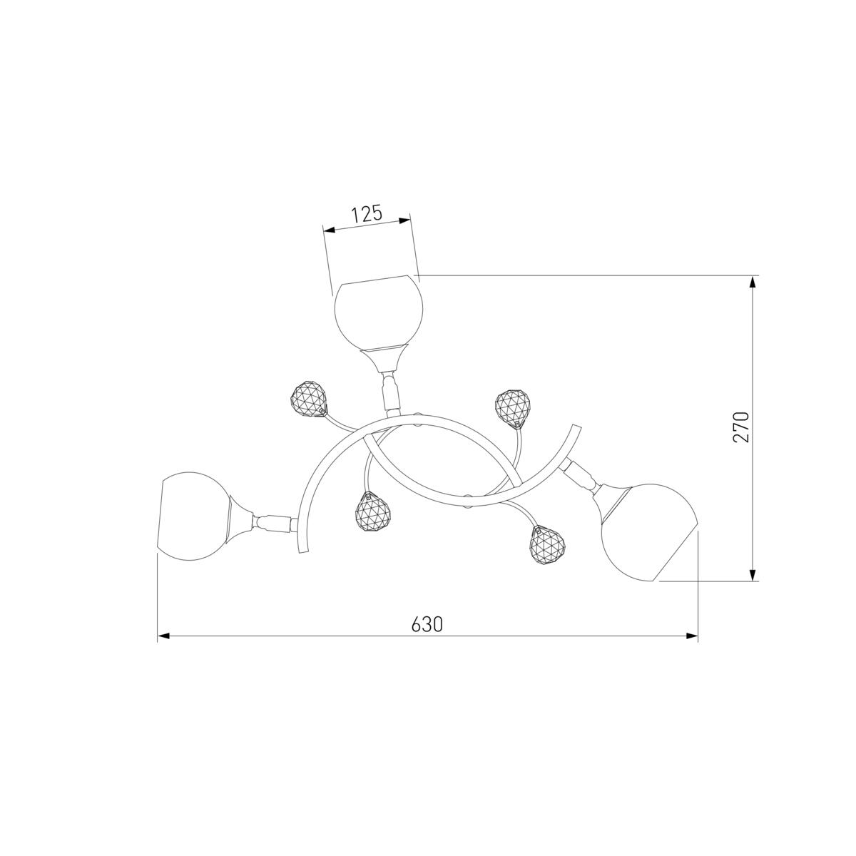 Потолочная люстра Eurosvet 9604/3 античная бронза